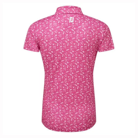 Polo en fil d'Écosse à imprimé floral pour femme