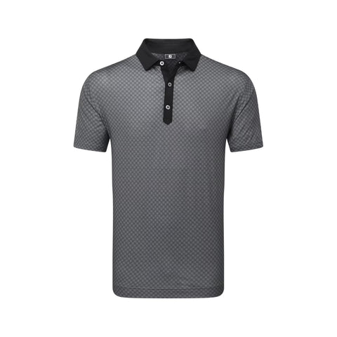 Polo en fil d'Écosse à imprimé damier