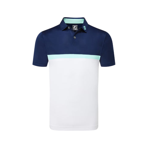 Polo interlock à blocs de couleurs