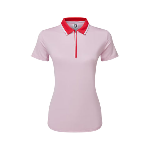 Polo en fil d'Écosse à blocs de couleurs pour femme