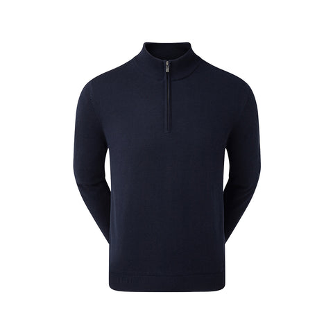 Gefütterter Pullover aus Wollmischung mit halbem Reißverschluss