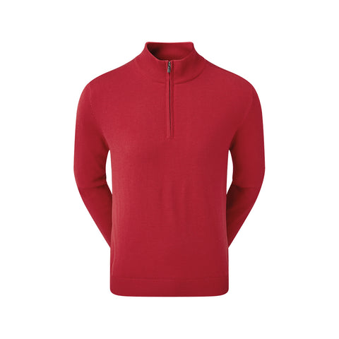 Gefütterter Pullover aus Wollmischung mit halbem Reißverschluss