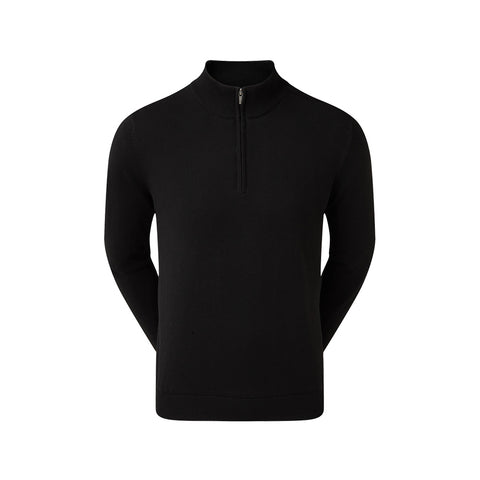 Gefütterter Pullover aus Wollmischung mit halbem Reißverschluss