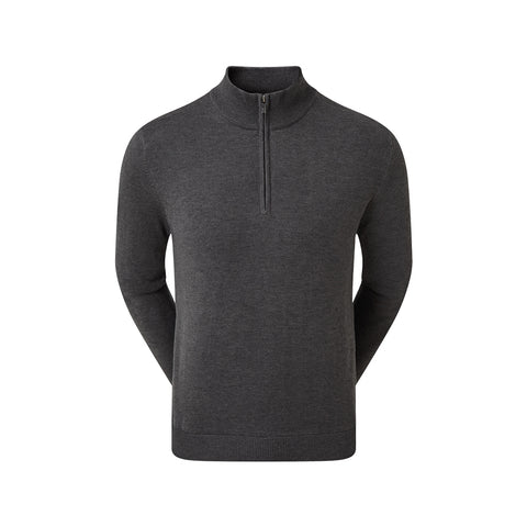 Gefütterter Pullover aus Wollmischung mit halbem Reißverschluss