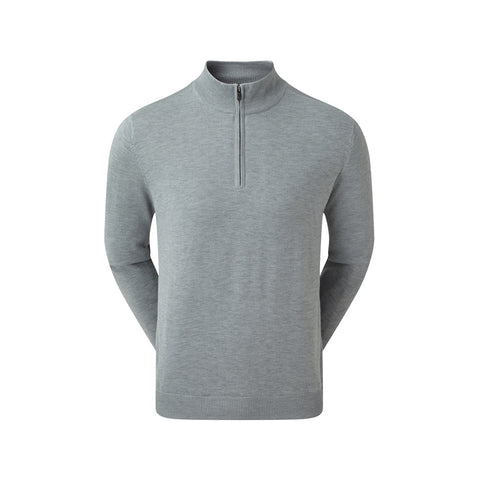 Gefütterter Pullover aus Wollmischung mit halbem Reißverschluss