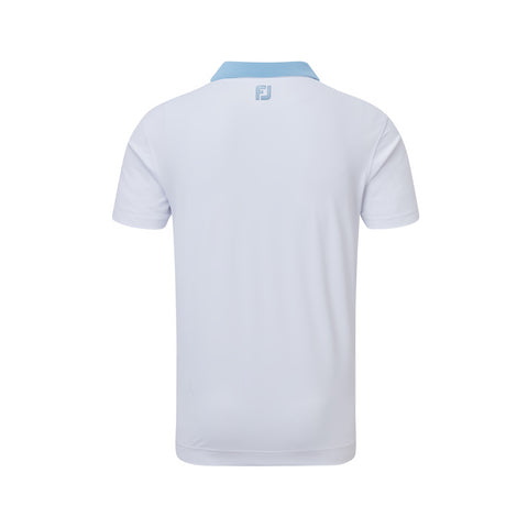Polo piqué uni avec patte de boutonnage rayée