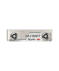 Mizuno Golf M.Craft Kyoto P Grey putter with silver finish and grip, showing the club head and shaft on a golf course background.