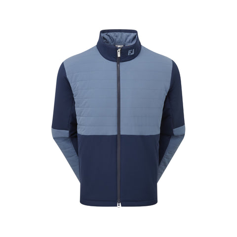 Chaqueta azul y azul marino sobre fondo blanco