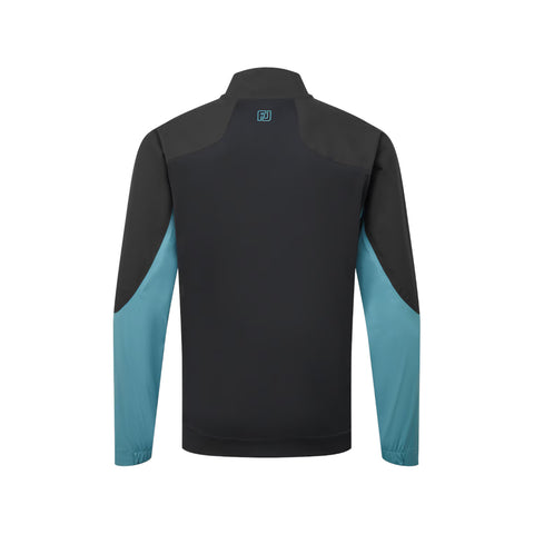 Black and teal men's long-sleeve golf jacket