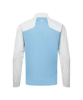 White and light blue men's long-sleeve golf jacket
