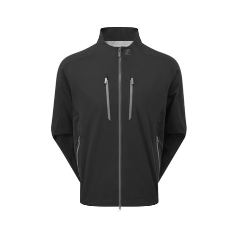 Black men's full-zip golf jacket with chest pockets