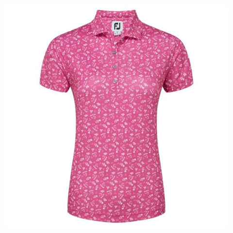 Polo en fil d'Écosse à imprimé floral pour femme