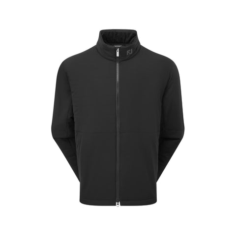 Chaqueta negra sobre fondo blanco