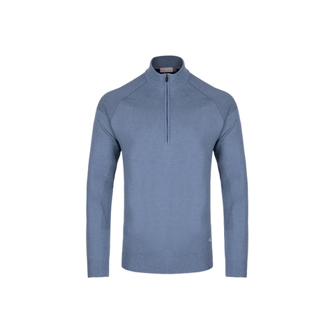 Blue Kjus Kulm Half-Zip midlayer top with a half-zip collar and sleek design, ideal for outdoor layering and active wear.