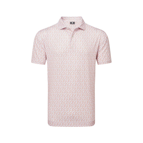 Floral Sketch Print Lisle Polo