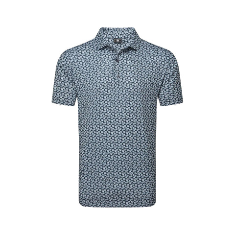 Floral Sketch Print Lisle Polo