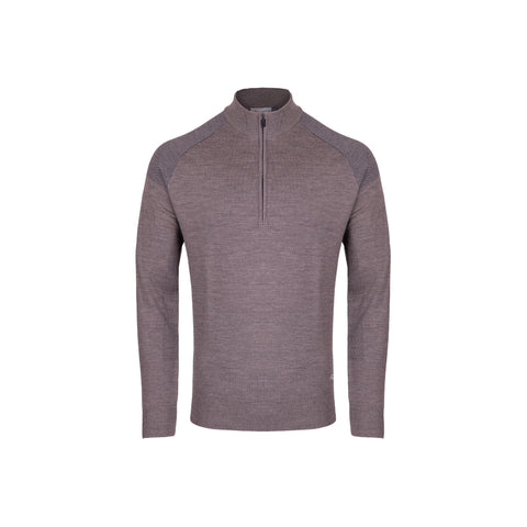 Kjus Kulm Half-Zip midlayer in taupe, featuring a half-zip collar and sleek, comfortable design for outdoor activities.