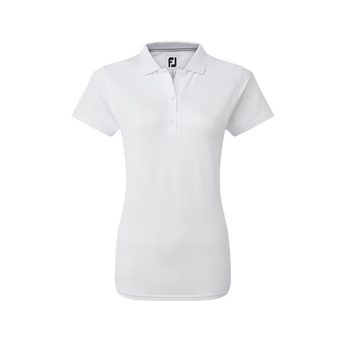 Einfarbiges Damen-Poloshirt aus Stretch-Piqué