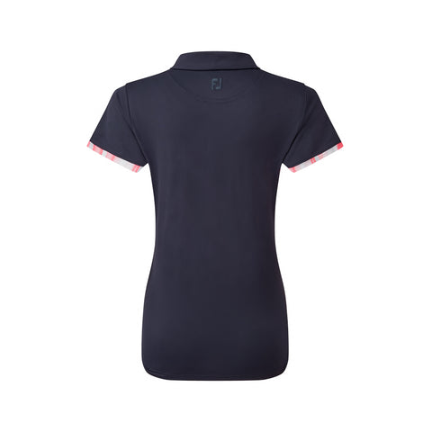 Damen-Poloshirt aus Piqué mit Aquarellbesatz