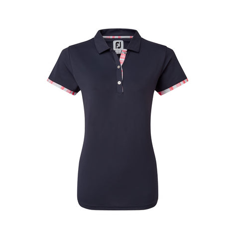 Damen-Poloshirt aus Piqué mit Aquarellbesatz